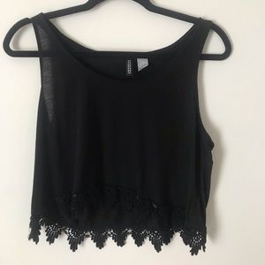 Cropped Black Tank